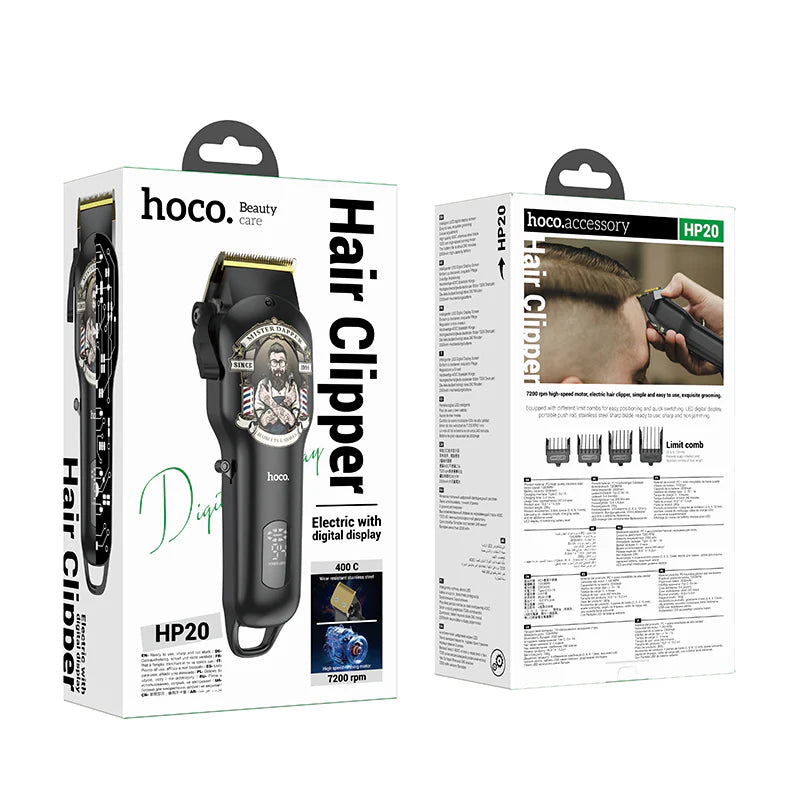  Electric Hair Clipper with Digital Display (Black & Gold) HO 